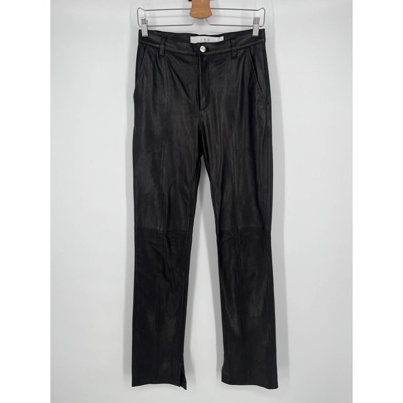 IRO Pants - Iro Chaz Slim-Fit Leather Pants Sz 36 Black Lamb Leather